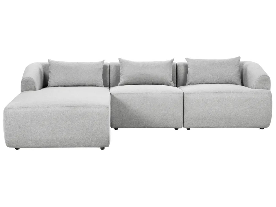 Gray sectional sofa on a white background