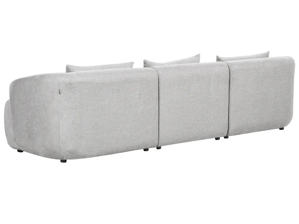 Corner Sofa 3 Seater Fabric Light Grey Right Hand Sickels