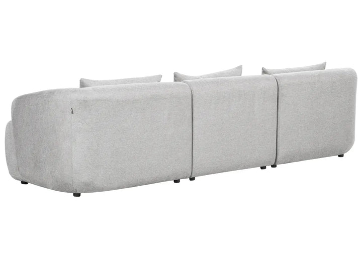 Corner Sofa 3 Seater Fabric Light Grey Right Hand Sickels