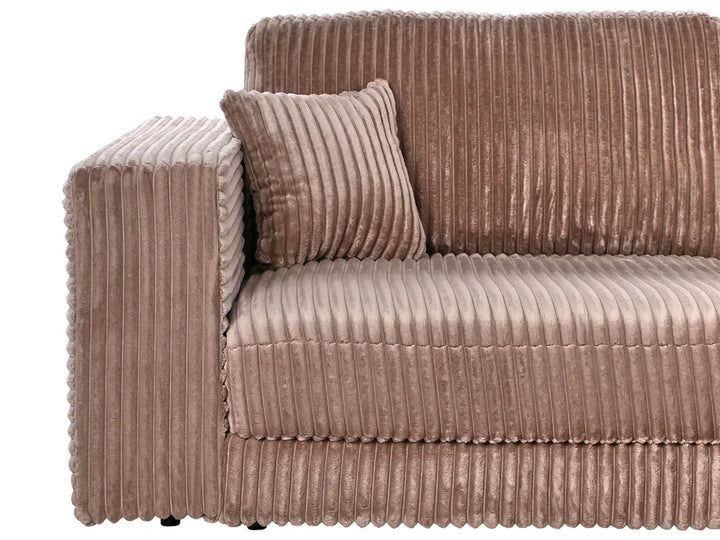 Corner Sofa 3 Seater Corduroy Light Brown Right Hand Vardie