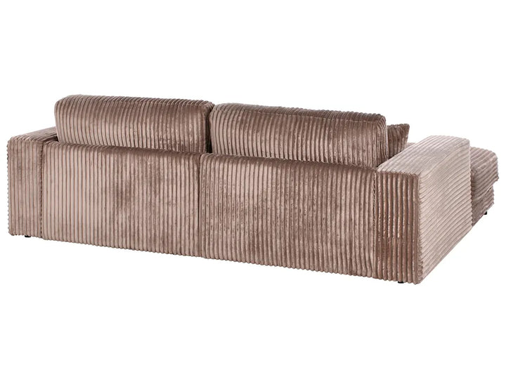 Corner Sofa 3 Seater Corduroy Light Brown Right Hand Vardie