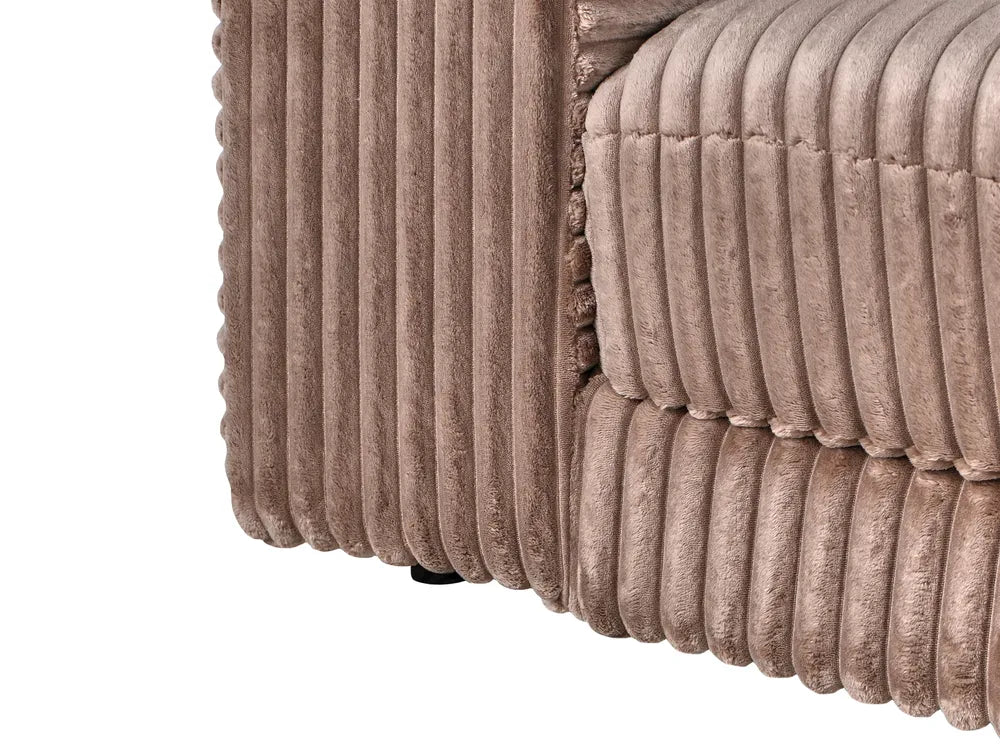 Corner Sofa 3 Seater Corduroy Light Brown Right Hand Vardie