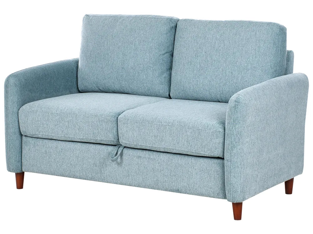Sofa 2 Seater Fabric Blue with Storage Arlo