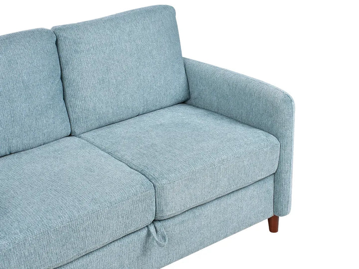 Sofa 2 Seater Fabric Blue with Storage Arlo