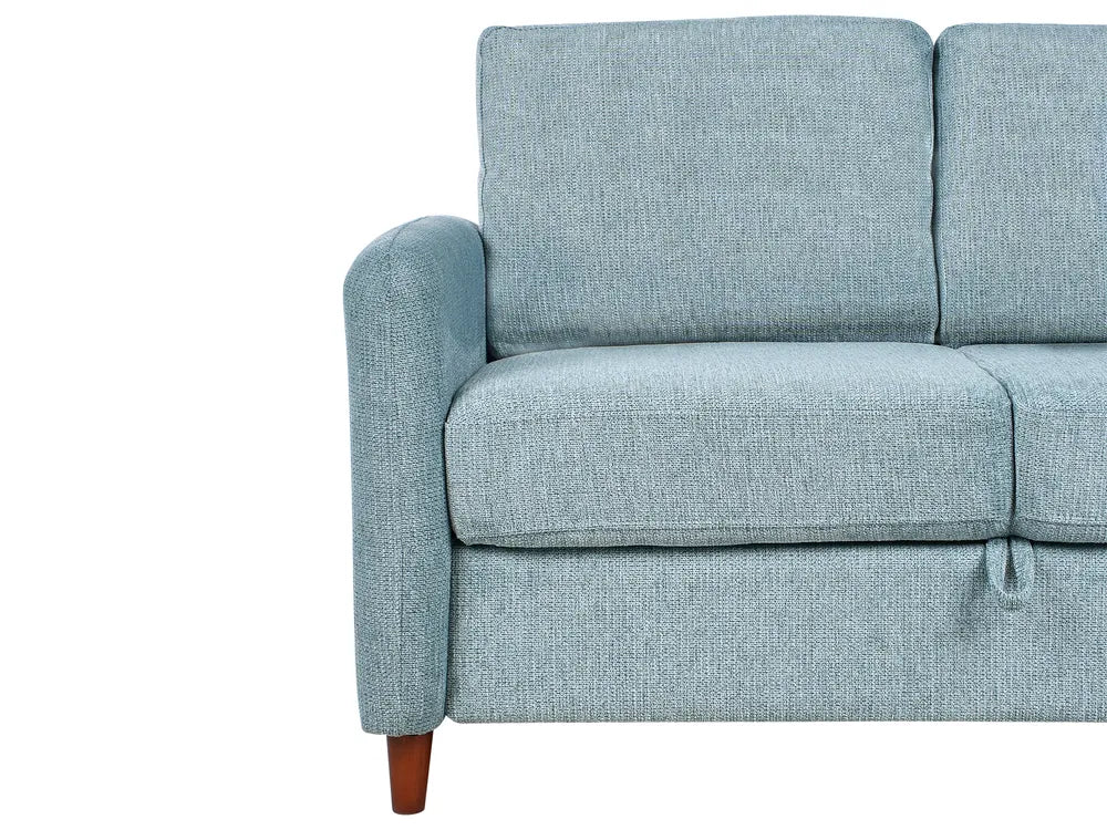 Sofa 2 Seater Fabric Blue with Storage Arlo