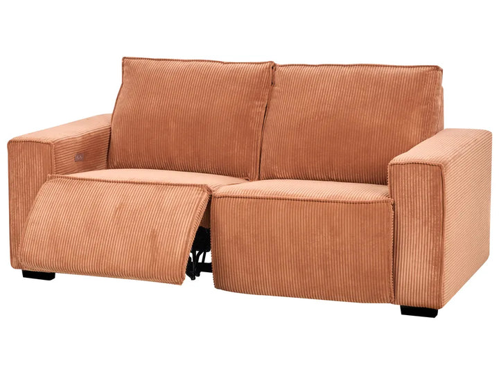 Electric Recliner Sofa 2 Seater Corduroy Orange Hanscom