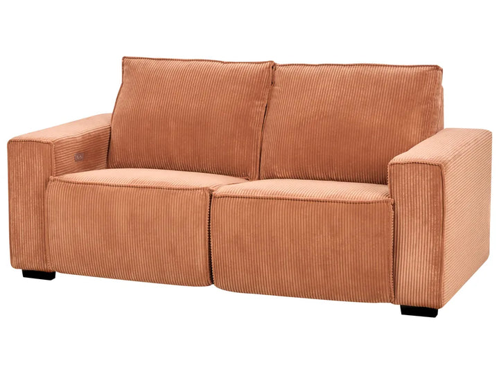 Electric Recliner Sofa 2 Seater Corduroy Orange Hanscom