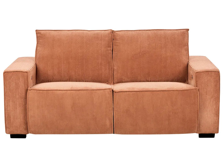 Brown sofa with a ribbed texture on a white background
