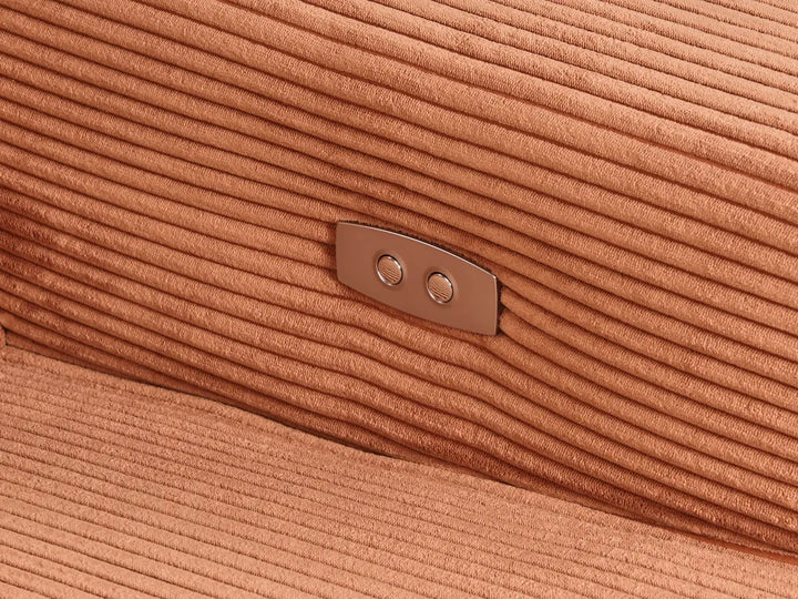 Electric Recliner Sofa 2 Seater Corduroy Orange Hanscom