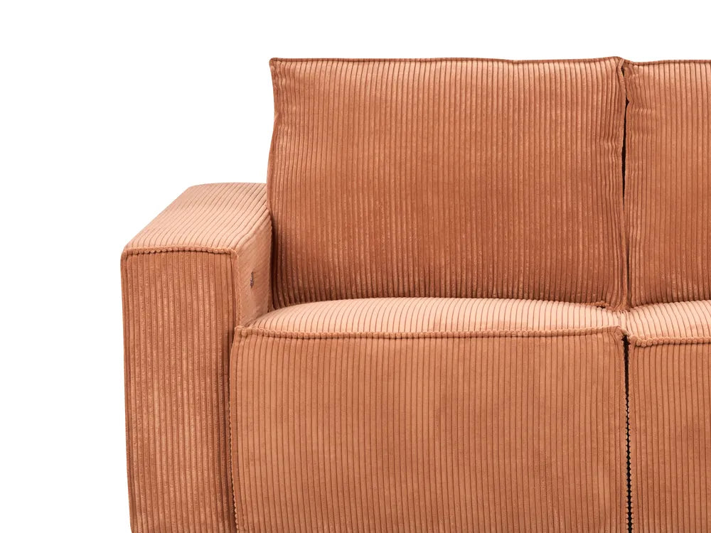 Electric Recliner Sofa 2 Seater Corduroy Orange Hanscom