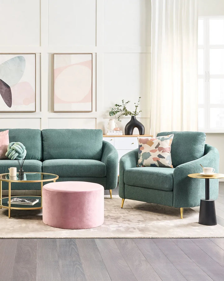 Armchair Fabric Green Euclid