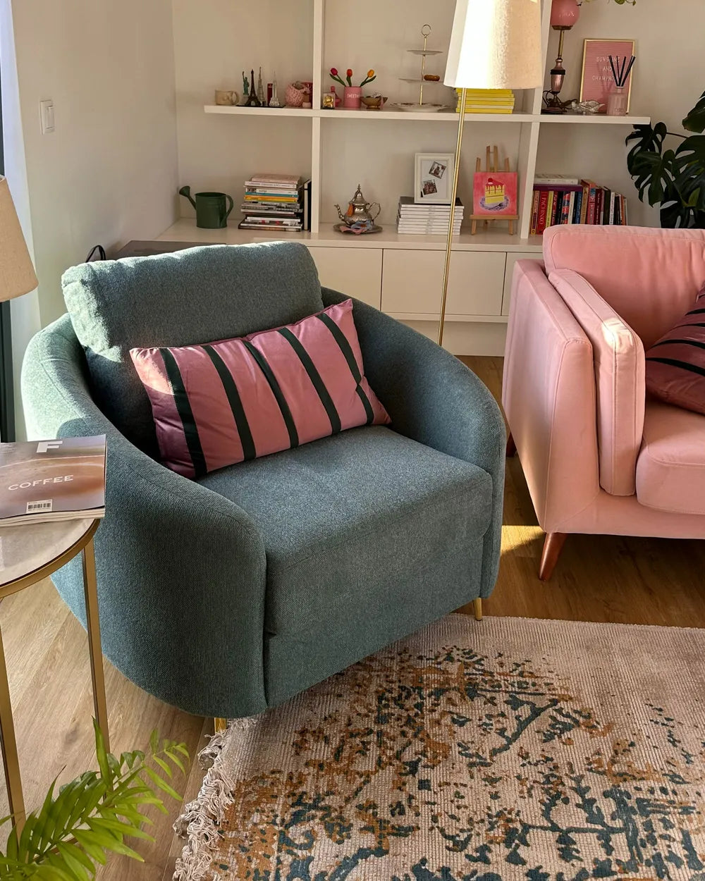 Armchair Fabric Green Euclid