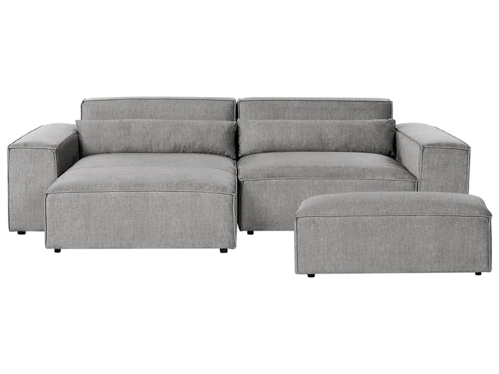 Gray sectional sofa on a white background