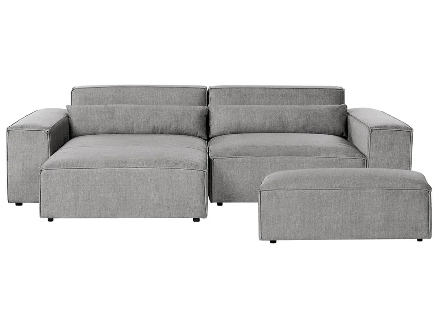 Gray sectional sofa on a white background