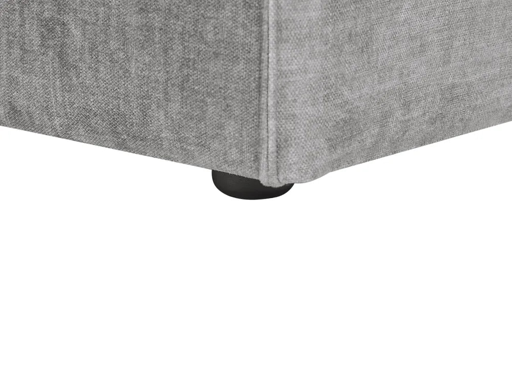 Modular Corner Sofa 2 Seater Fabric Grey with Ottoman Right Hand Bouke