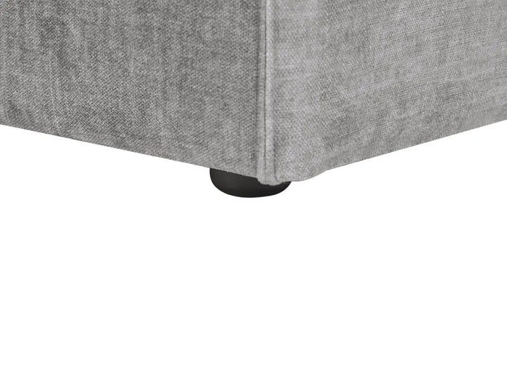 Modular Corner Sofa 2 Seater Fabric Grey with Ottoman Right Hand Bouke