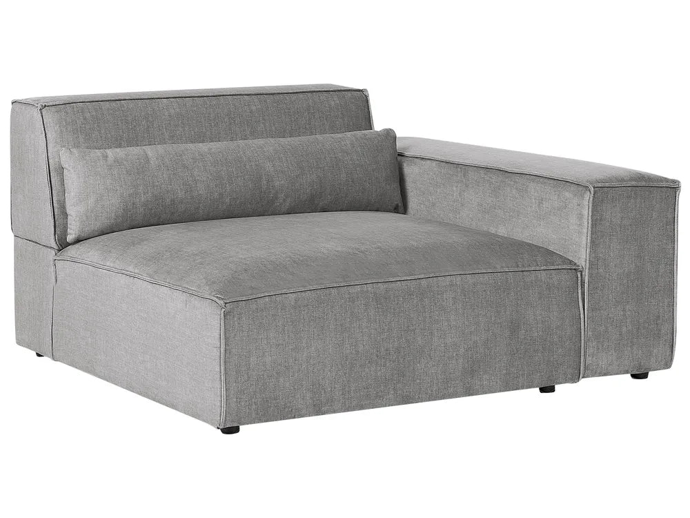 Modular Corner Sofa 2 Seater Fabric Grey with Ottoman Right Hand Bouke