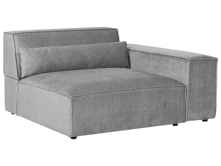 Modular Corner Sofa 2 Seater Fabric Grey with Ottoman Right Hand Bouke
