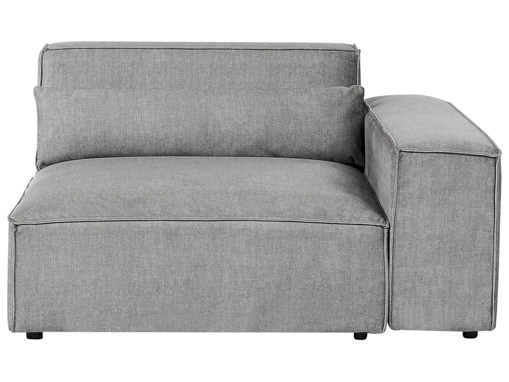 Modular Corner Sofa 2 Seater Fabric Grey with Ottoman Right Hand Bouke
