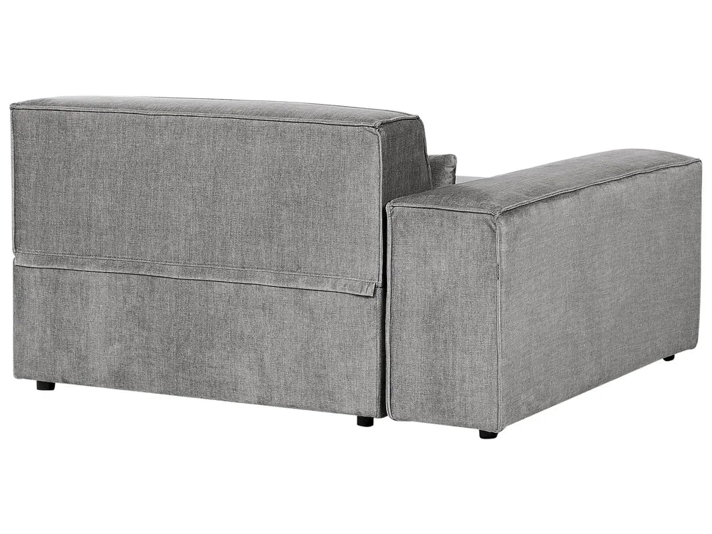 Modular Corner Sofa 2 Seater Fabric Grey with Ottoman Right Hand Bouke