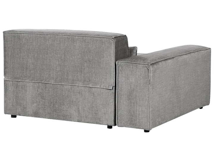 Modular Corner Sofa 2 Seater Fabric Grey with Ottoman Right Hand Bouke