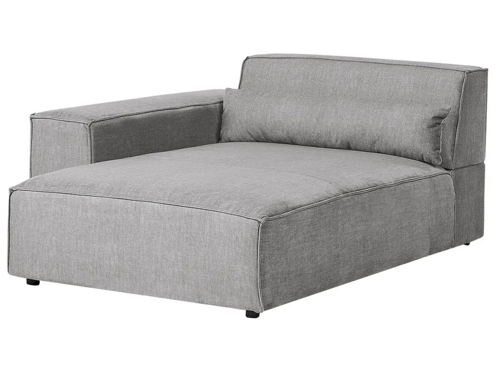 Modular Corner Sofa 2 Seater Fabric Grey with Ottoman Right Hand Bouke