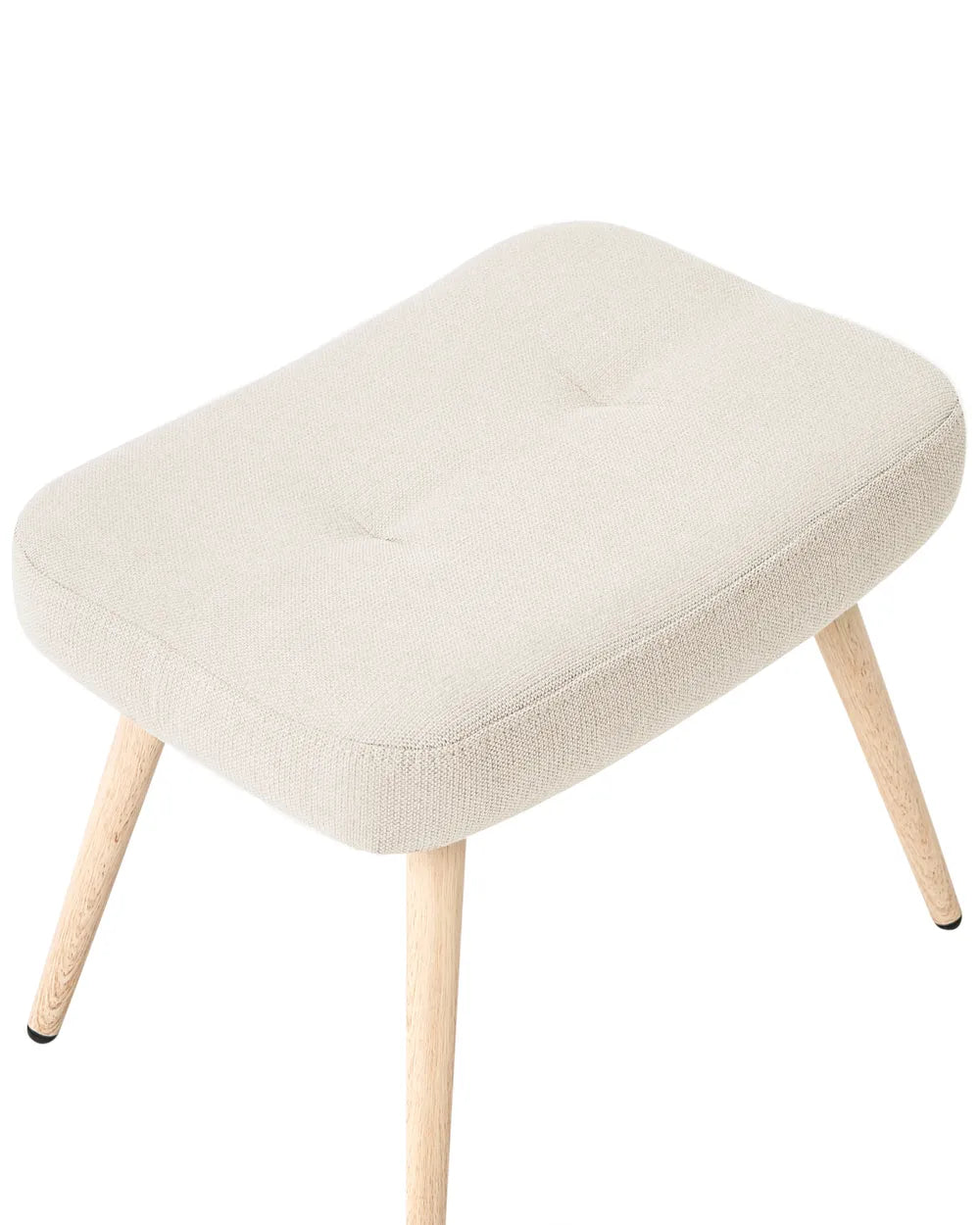 Wingback Chair with Footstool Fabric Light Beige Zianah