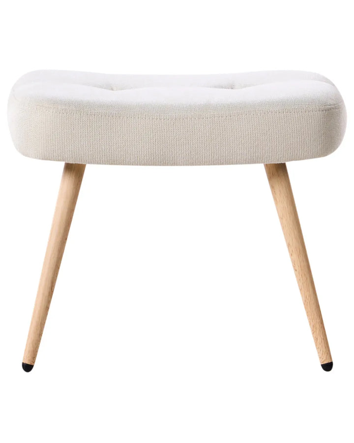 Wingback Chair with Footstool Fabric Light Beige Zianah