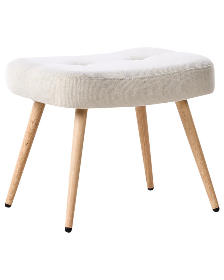 Wingback Chair with Footstool Fabric Light Beige Zianah