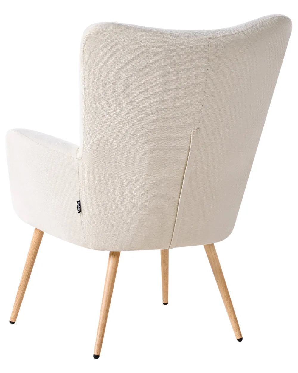 Wingback Chair with Footstool Fabric Light Beige Zianah