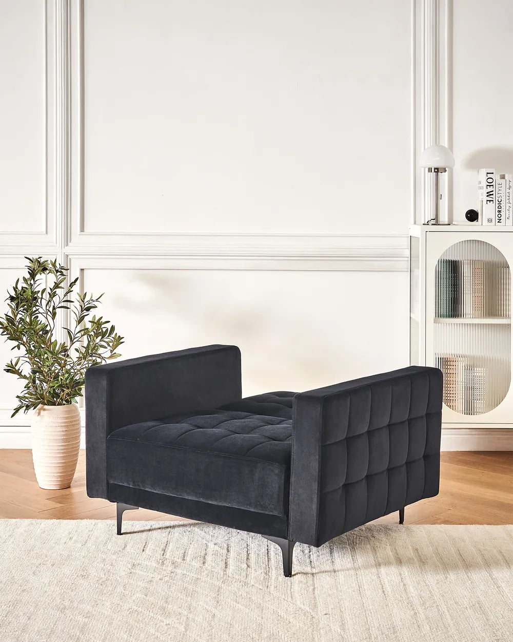 Armchair Velvet Black Arhiana
