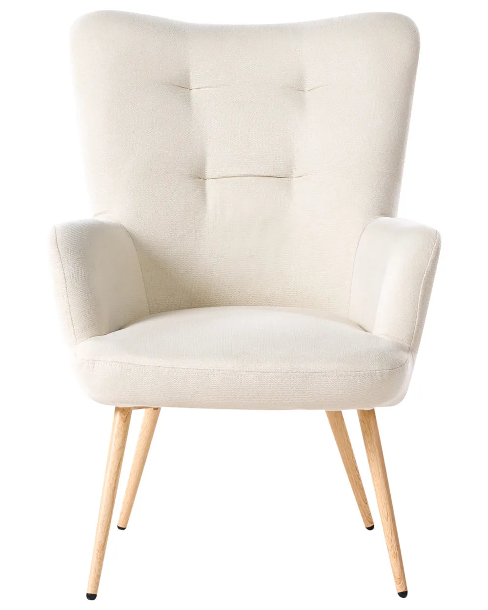 Wingback Chair with Footstool Fabric Light Beige Zianah