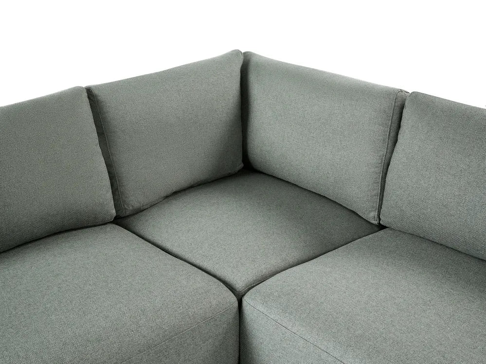 Modular U-Shape Sofa 8 Seater Fabric Green Leiani