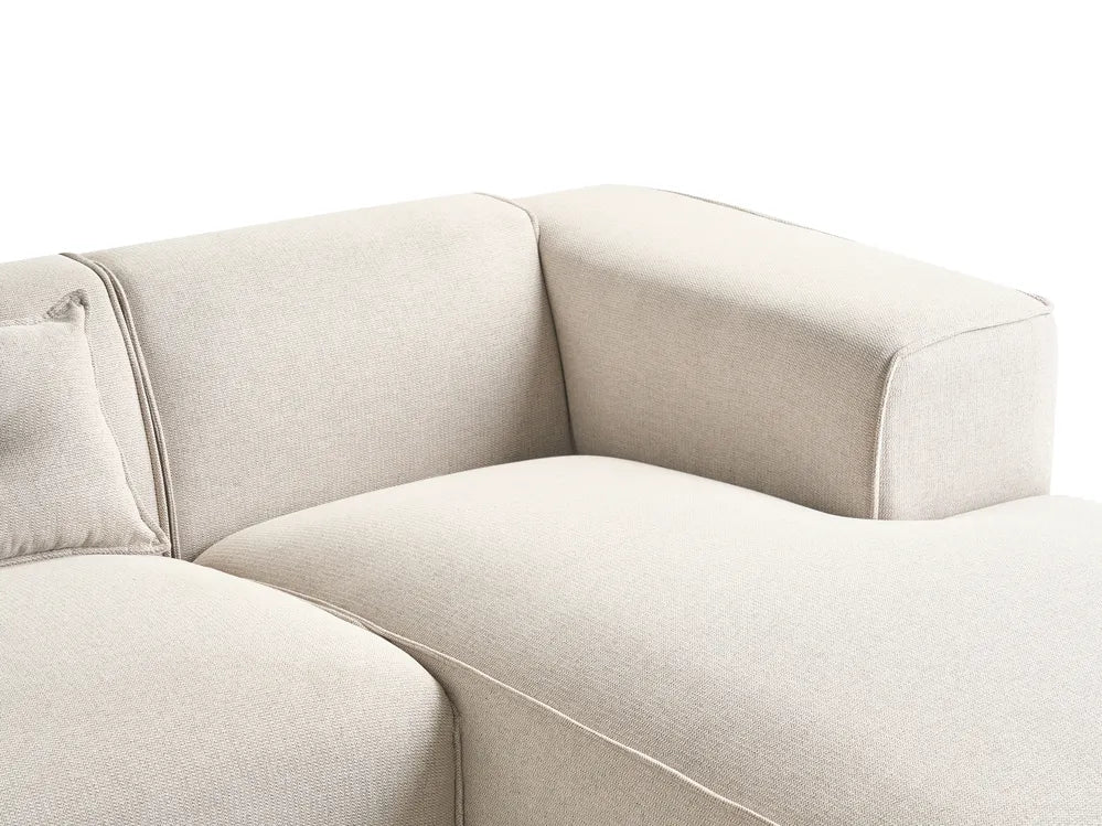 Corner Sofa 3 Seater DOLVA Fabric Light Beige Left Hand Rafael