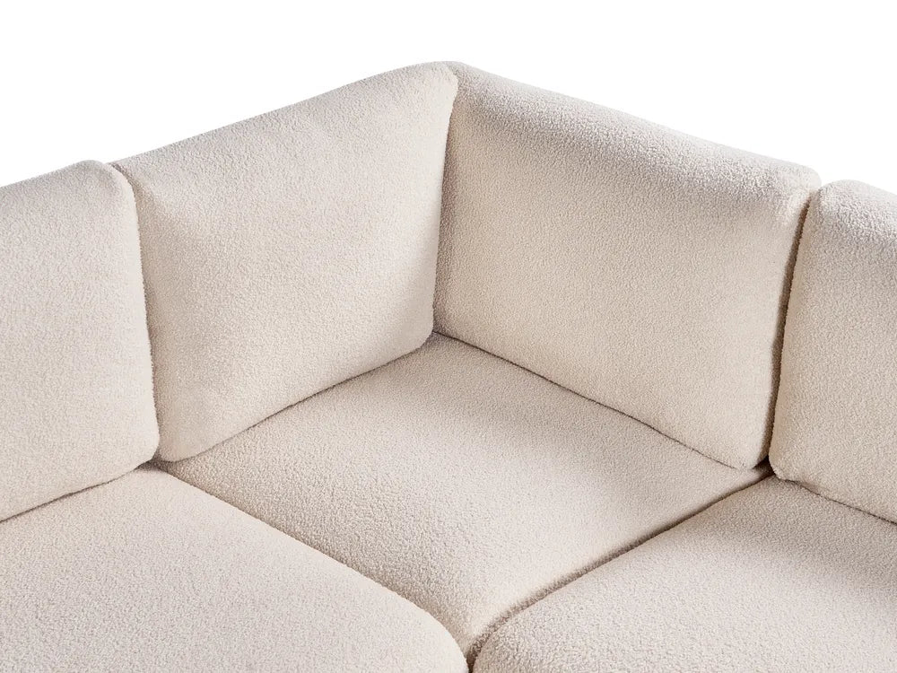 Modular Corner Sofa 5 Seater Boucle Off-White Right Hand Leiani