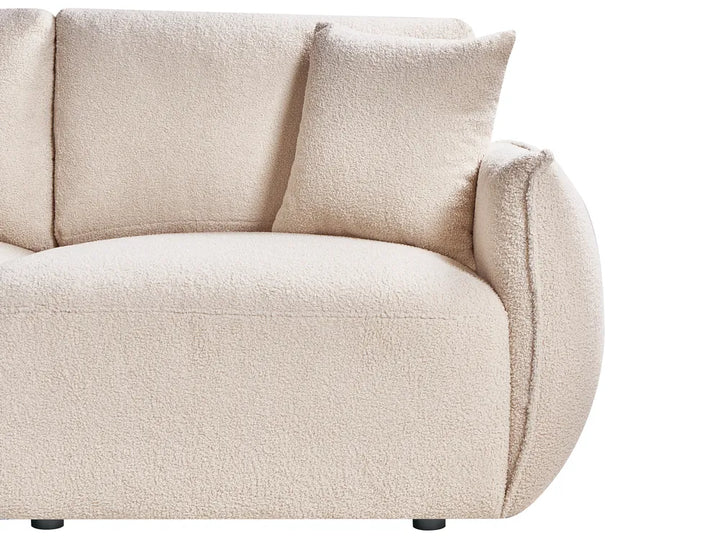 Modular Corner Sofa 5 Seater Boucle Beige Right Hand Leiani
