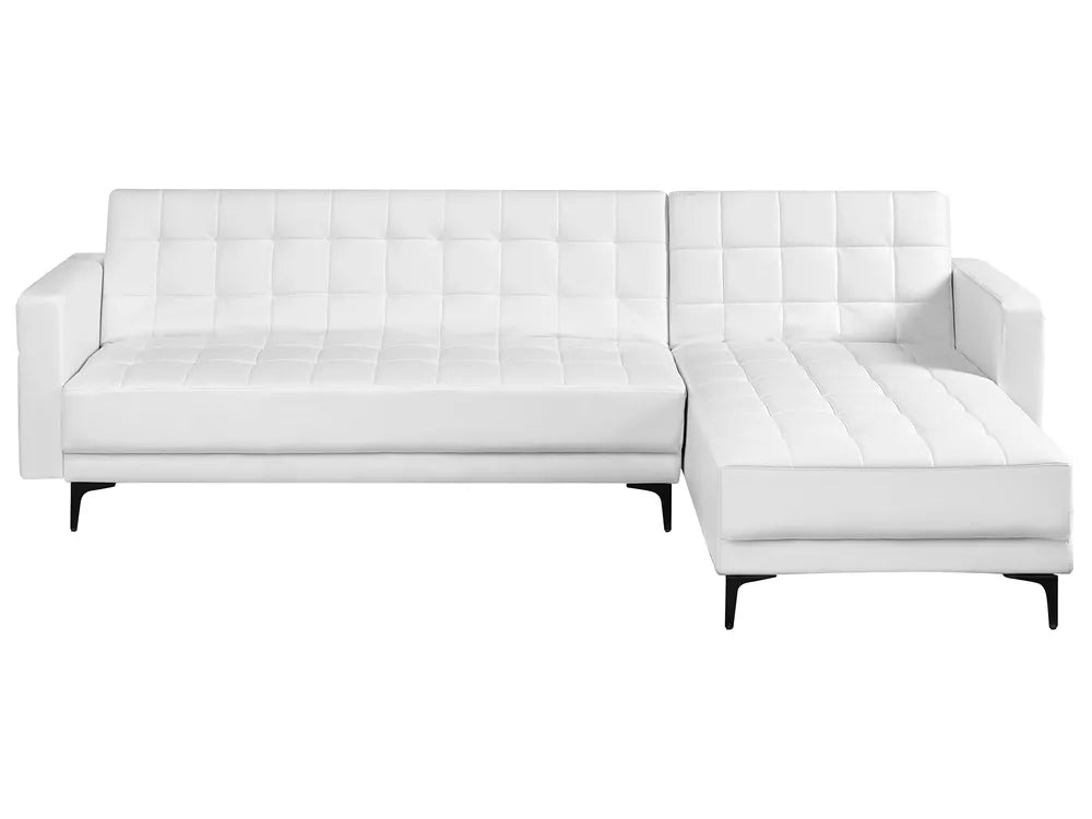 White sectional sofa on a white background