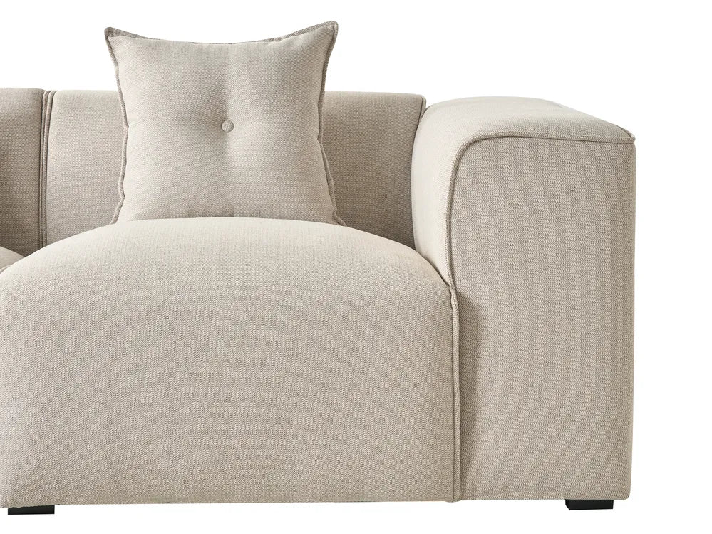 Corner Sofa 3 Seater DOLVA Fabric Light Beige Left Hand Rafael