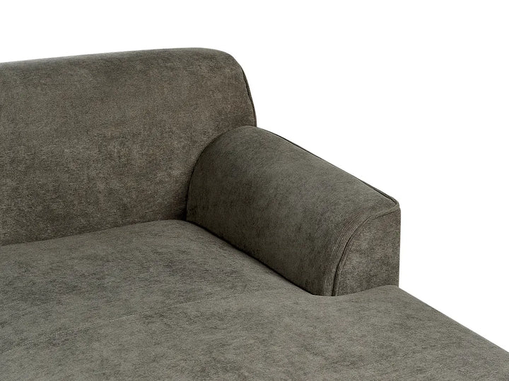 Corner Sofa 3 Seater Corduroy Dark Green Left Hand Arvo
