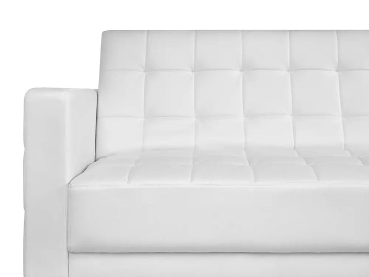 Modular Corner Sofa Bed 4 Seater Faux Leather White Left Hand Denby
