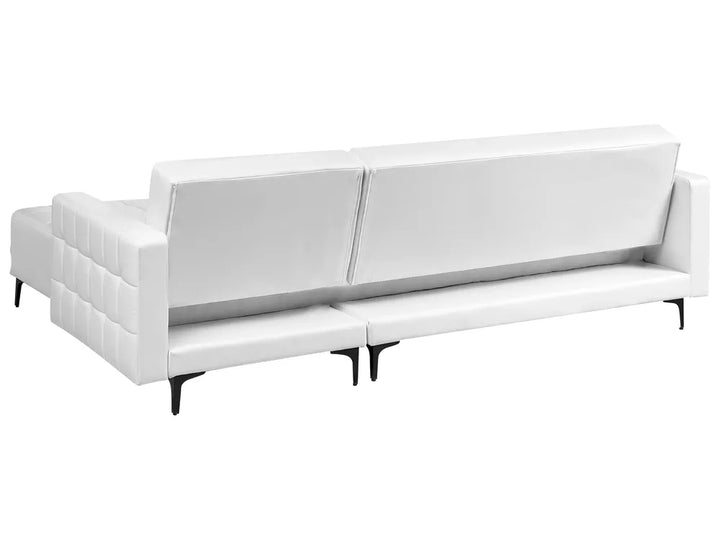 Modular Corner Sofa Bed 4 Seater Faux Leather White Left Hand Denby