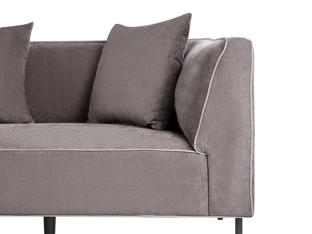 Corner Sofa 3 Seater Chenille Taupe Right Hand Danva