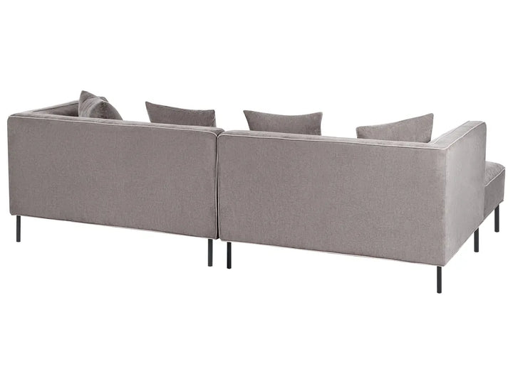 Corner Sofa 3 Seater Chenille Taupe Right Hand Danva