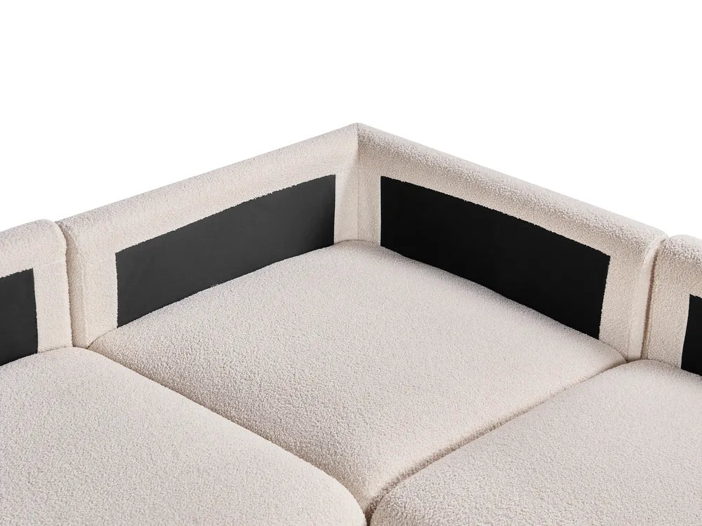 Modular Corner Sofa 5 Seater Boucle Off-White Right Hand Leiani
