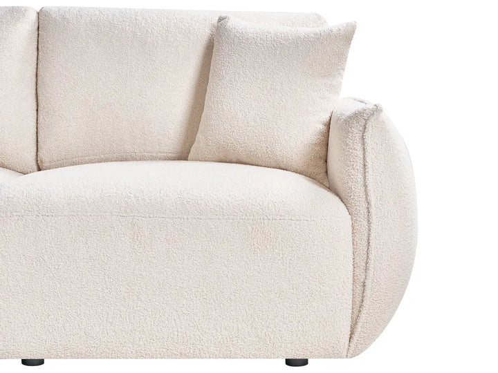 Modular Corner Sofa 5 Seater Boucle Off-White Left Hand Leiani