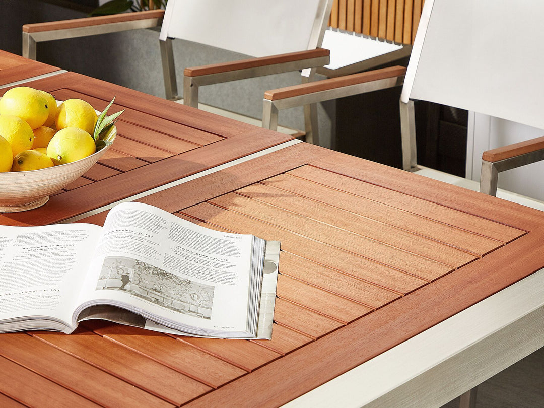 Grosseto Garden Dining Table 180 cm 90 cm Eucalyptus Wood Brown