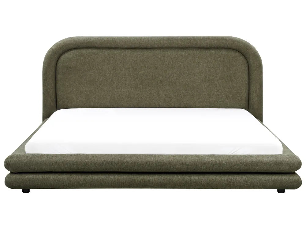 Upholstered green waterbed frame