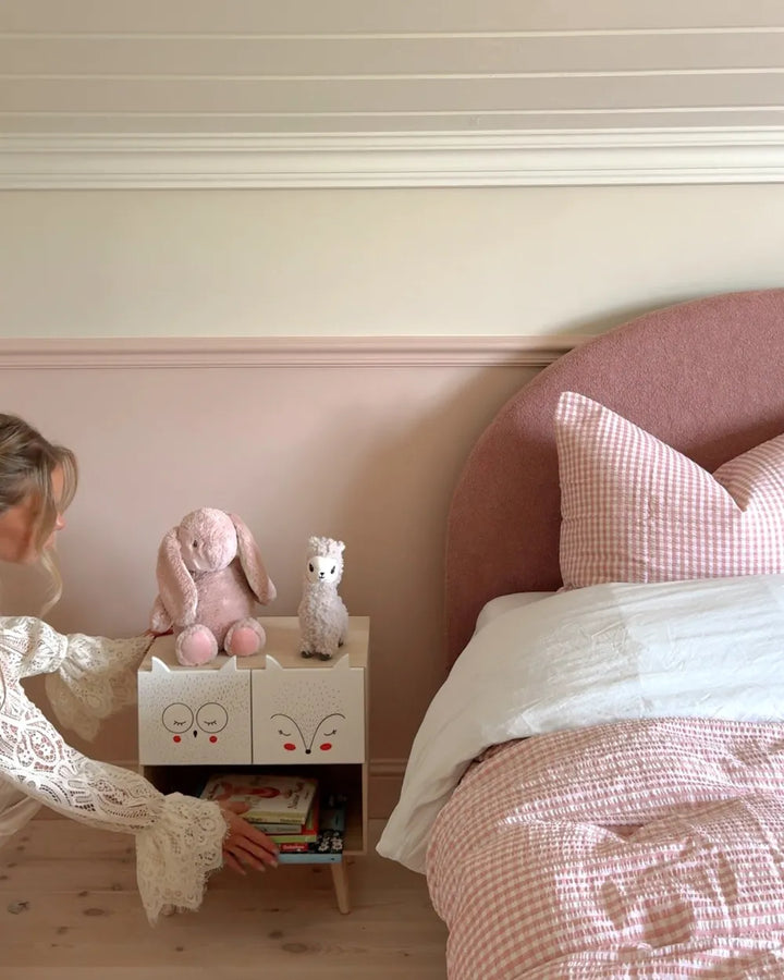 2 Drawer Bedside Table Light Brown Harmony