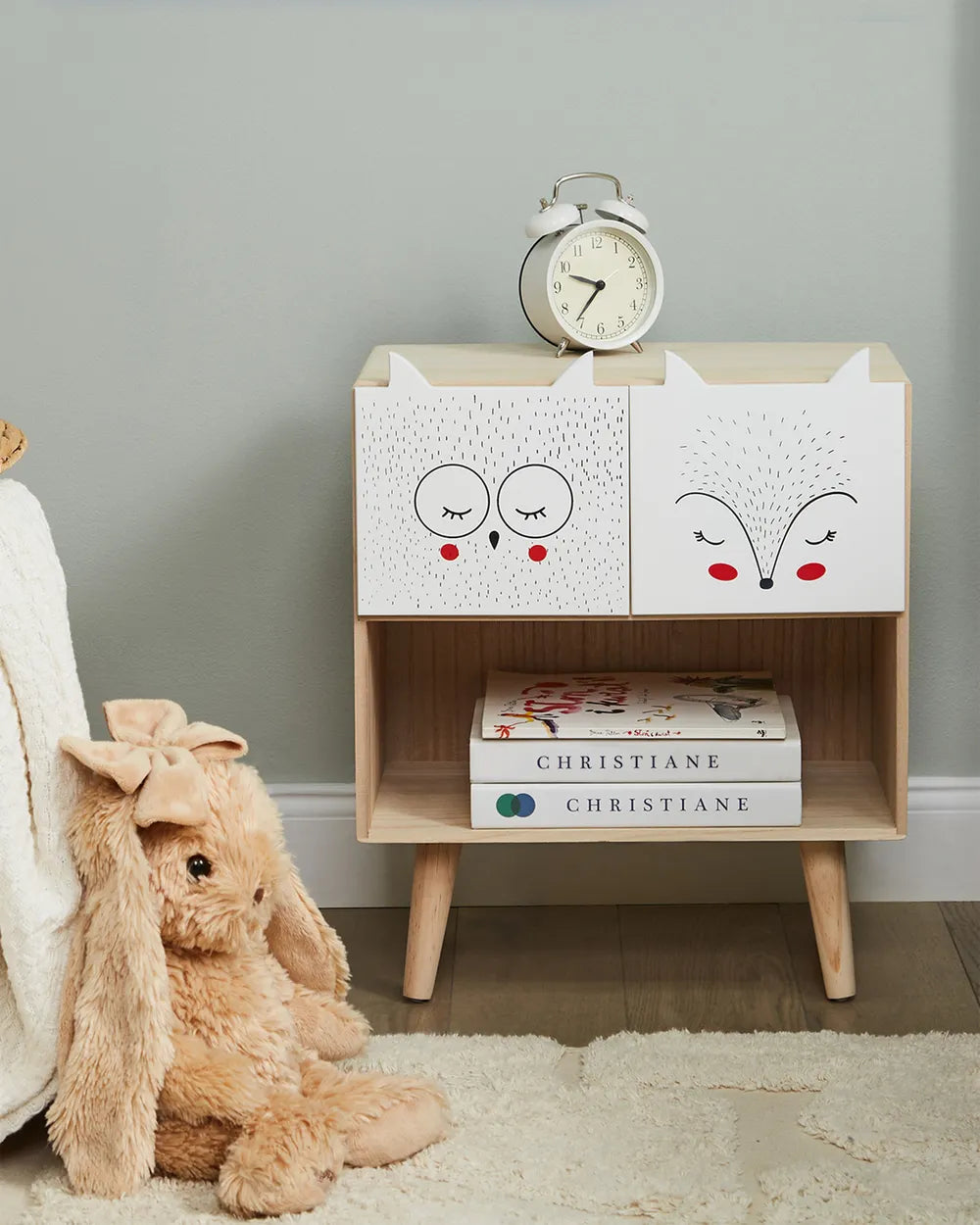 2 Drawer Bedside Table Light Brown Harmony