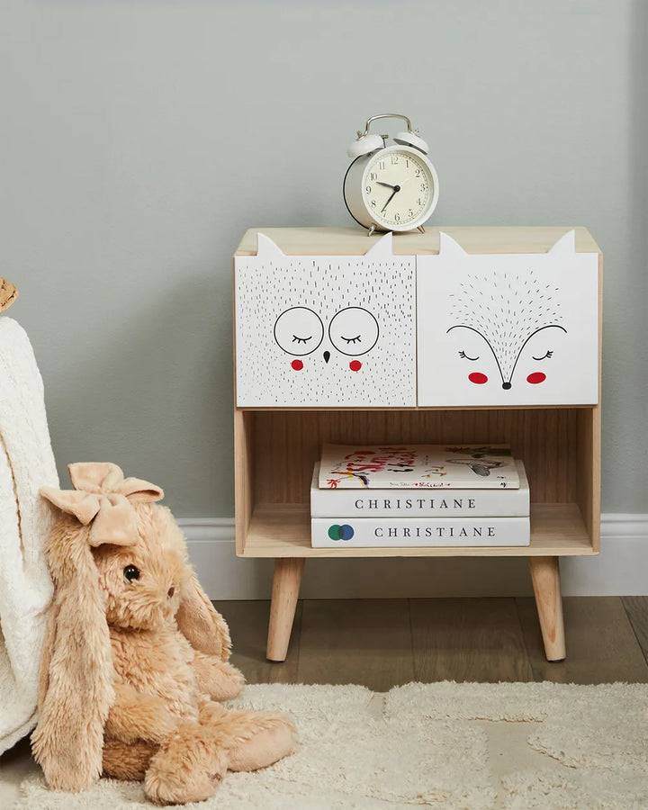 2 Drawer Bedside Table Light Brown Harmony